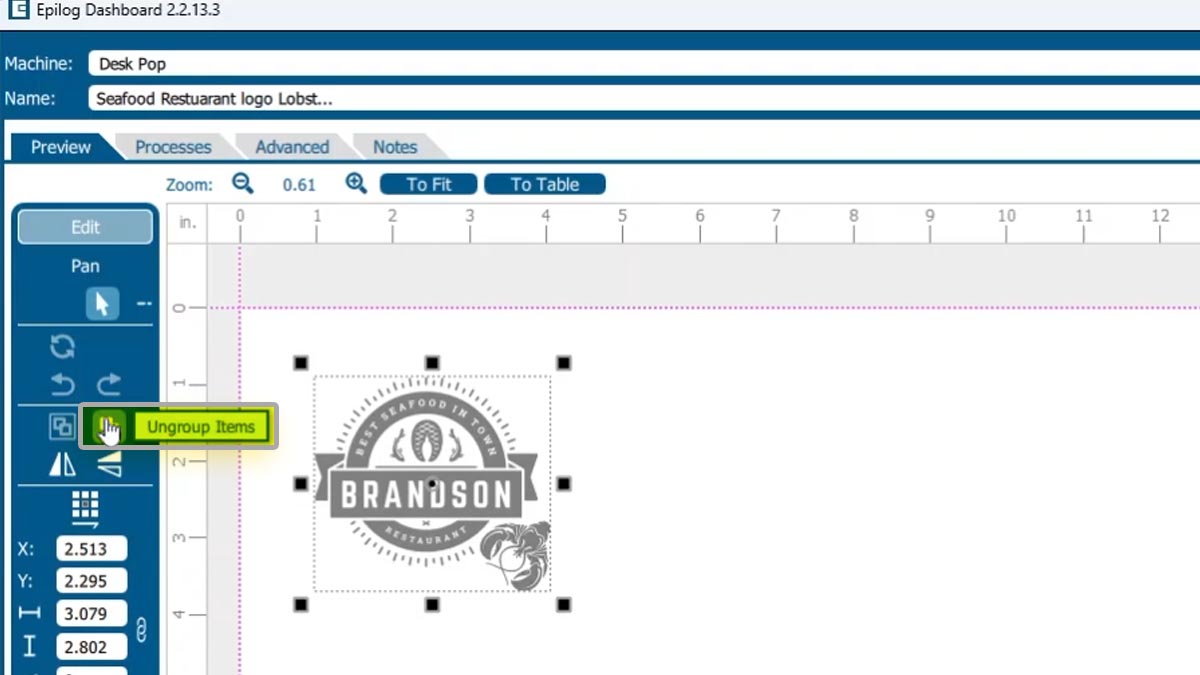 Ungroup Artwork ungroup the artwork