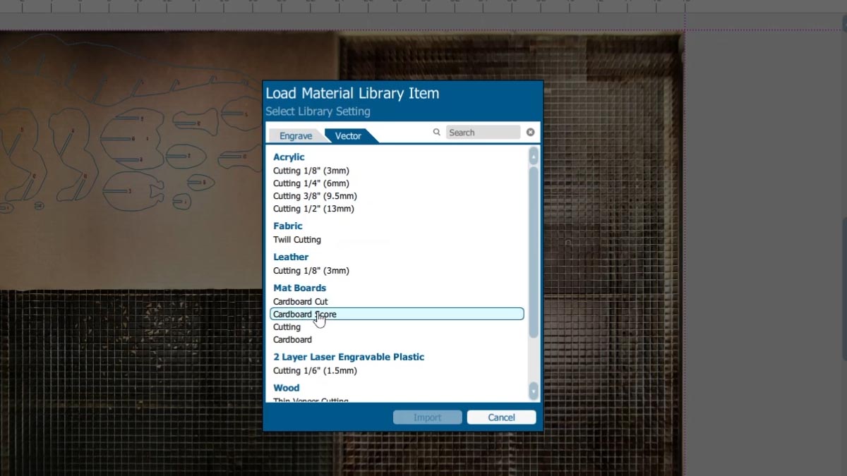 Set Cardboard Score Set preset to cardboard score