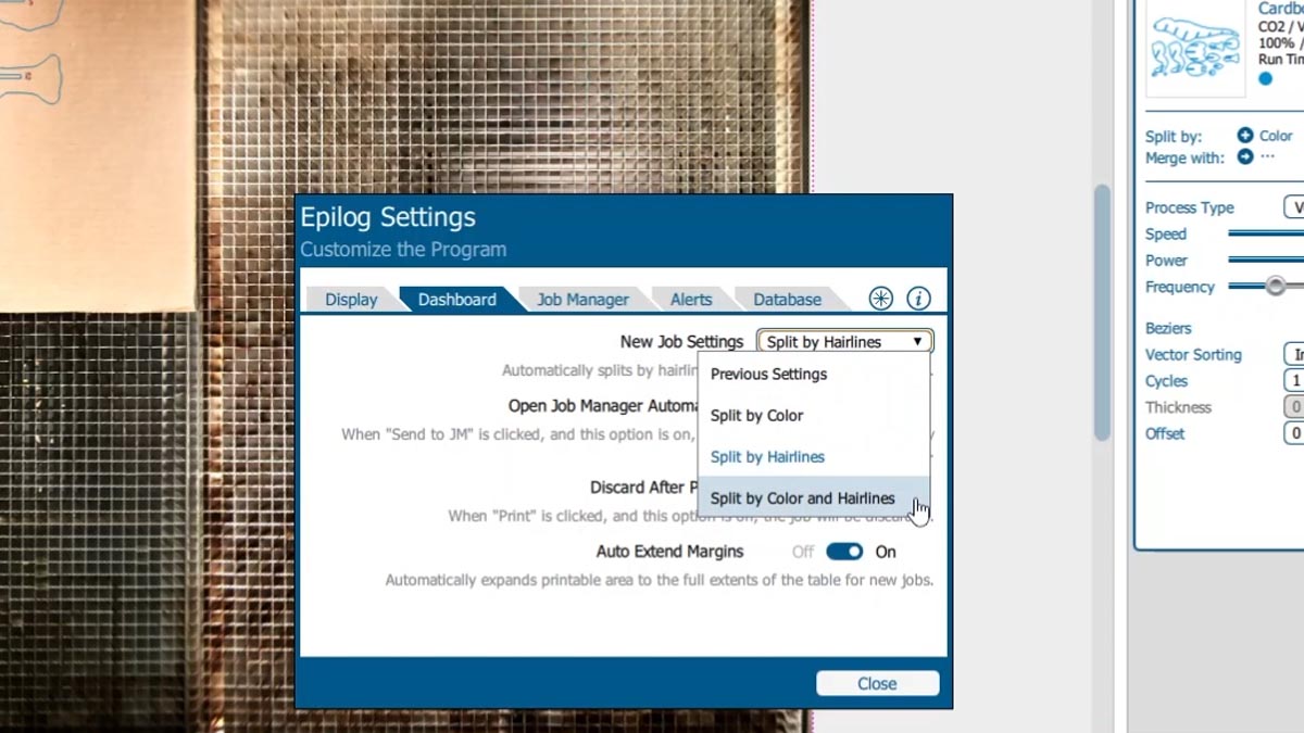 Set Cardboard Cut Set preset to cardboard cut