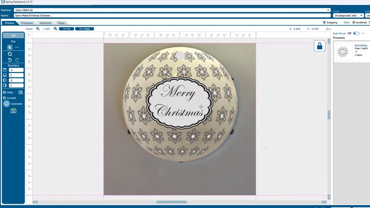 Lineup the artwork and define settings Lineup the artwork and enter engraving settings