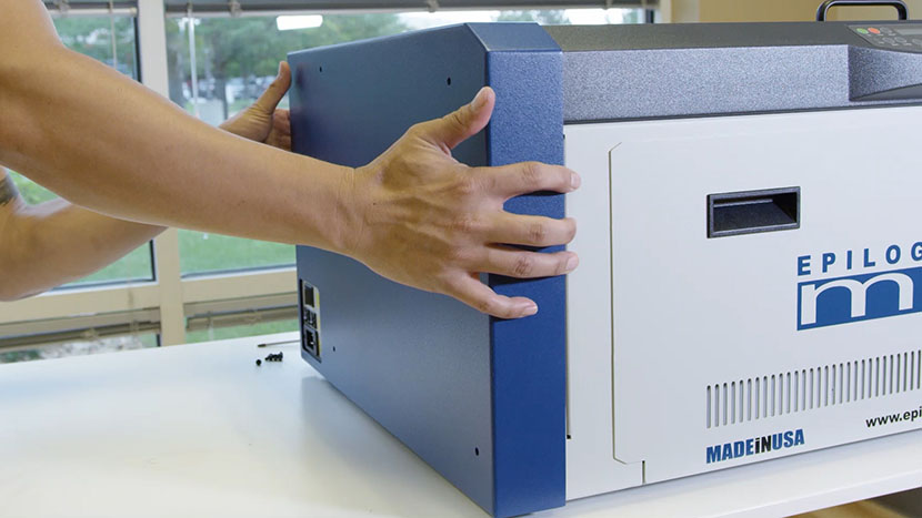 Remove the left panel. Pulling the left panel off of the chassis.