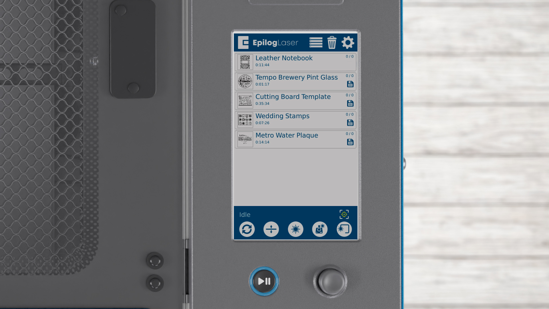 display panel list of projects on the display panel