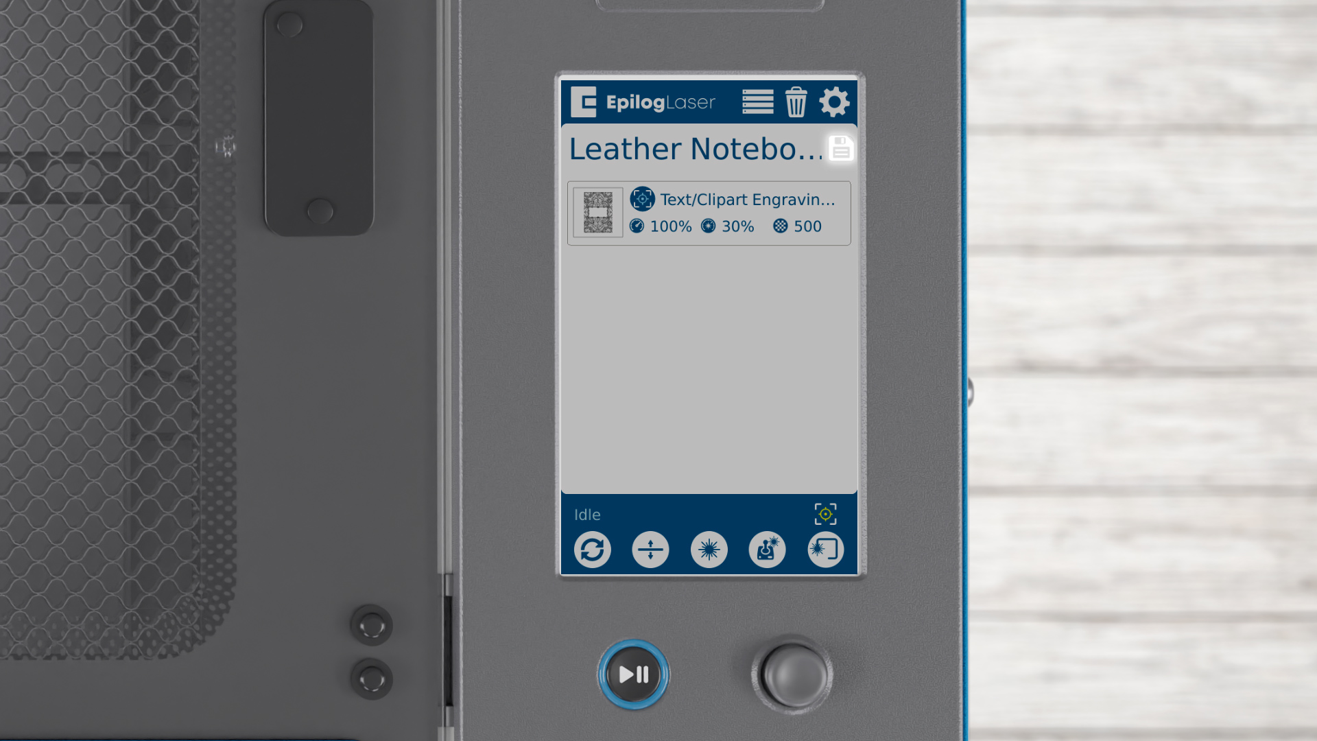 display panel click on the save icon