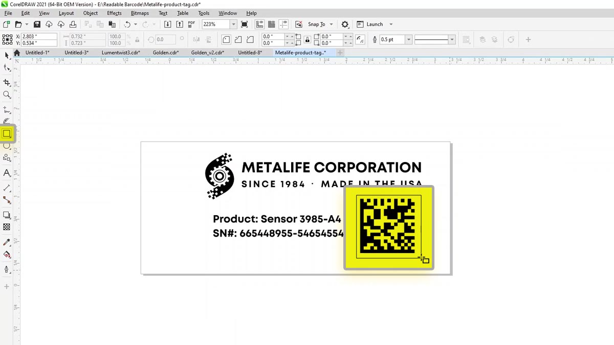 Draw a box around the barcode Draw a box around the barcode