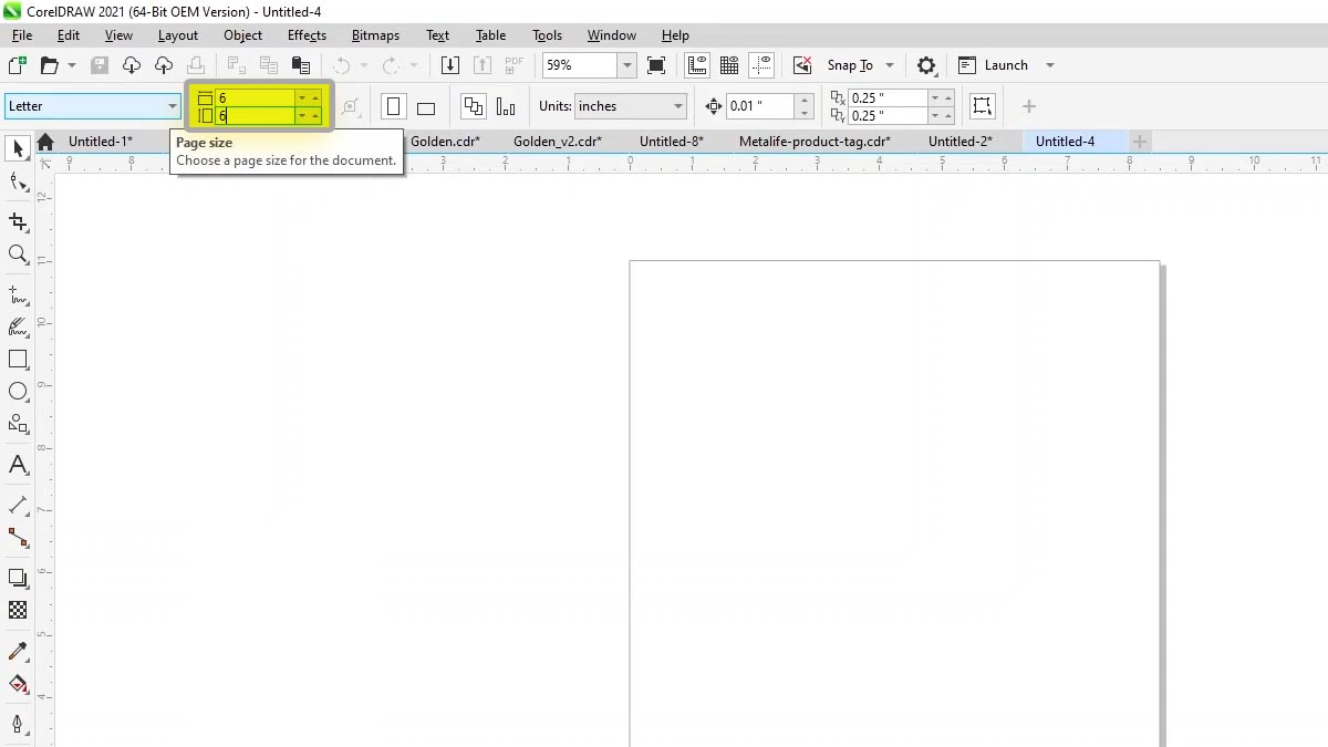 Create new page that is 6 x 6 create a new page that is 6 x 6