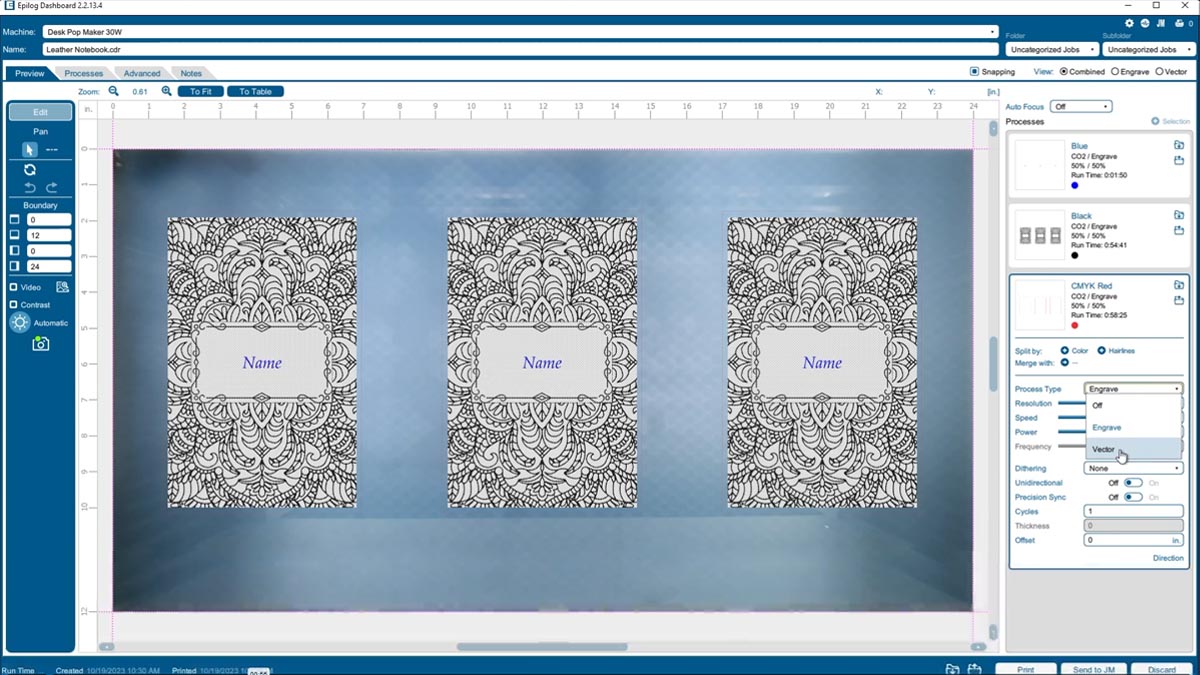 Split by Color setup the dashboard and split by color