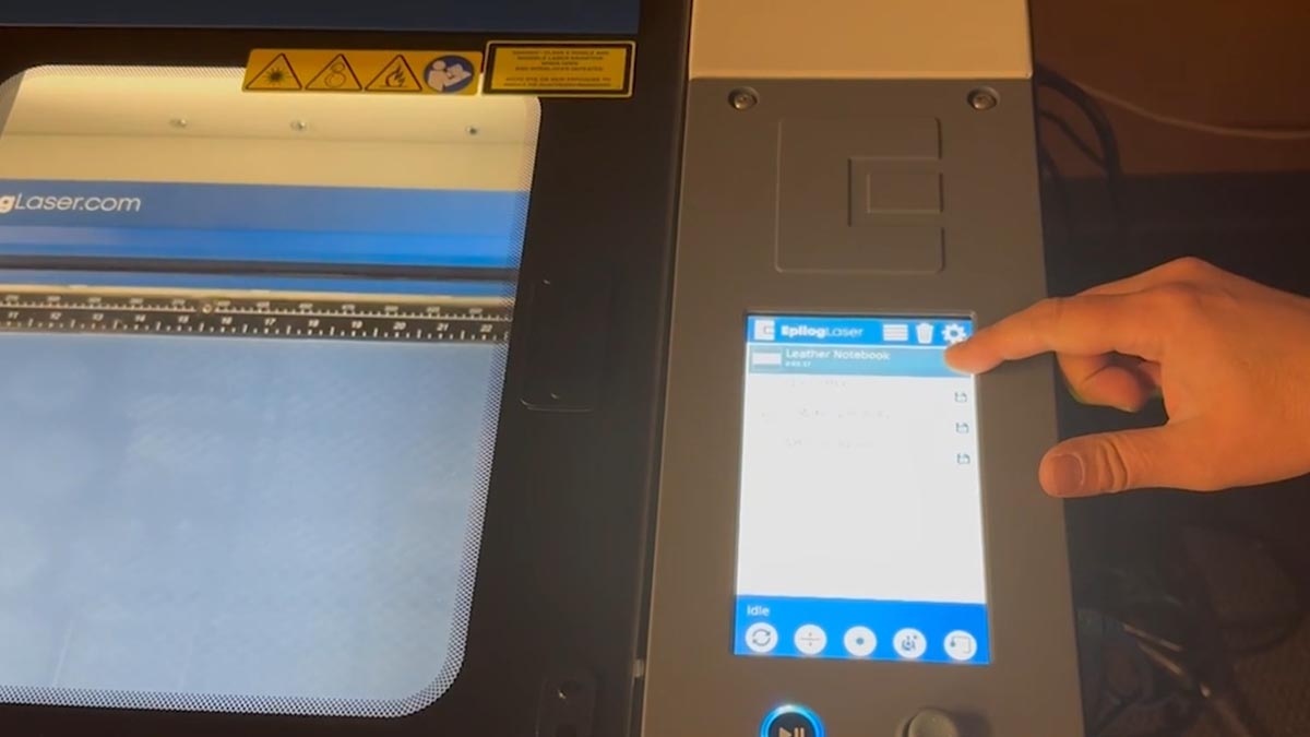 Select and Start select the file and start the laser