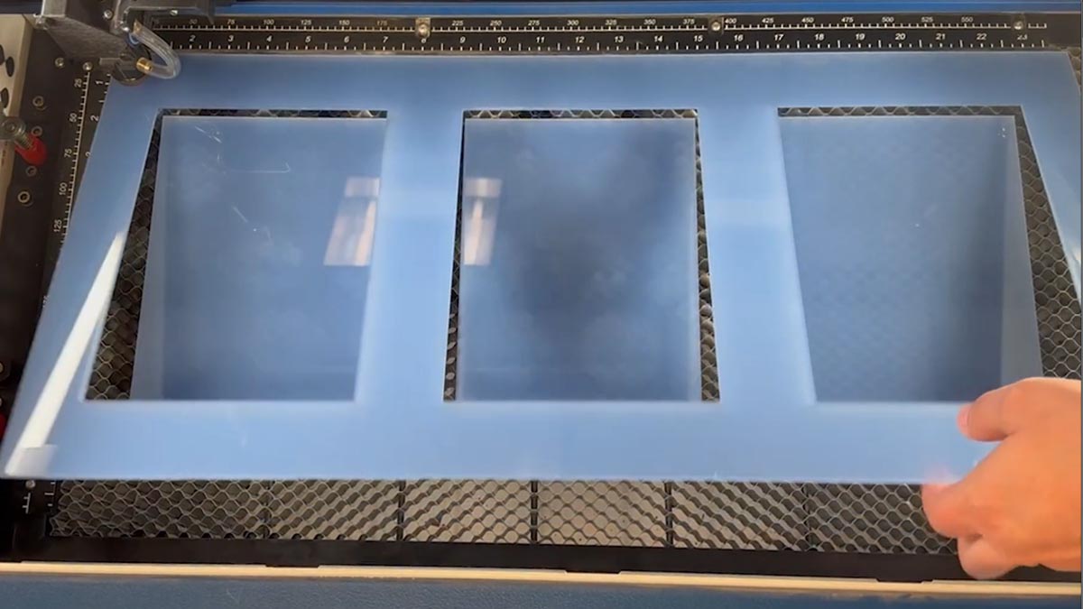 Remove excess Acrylic remove cut-outs from the jig