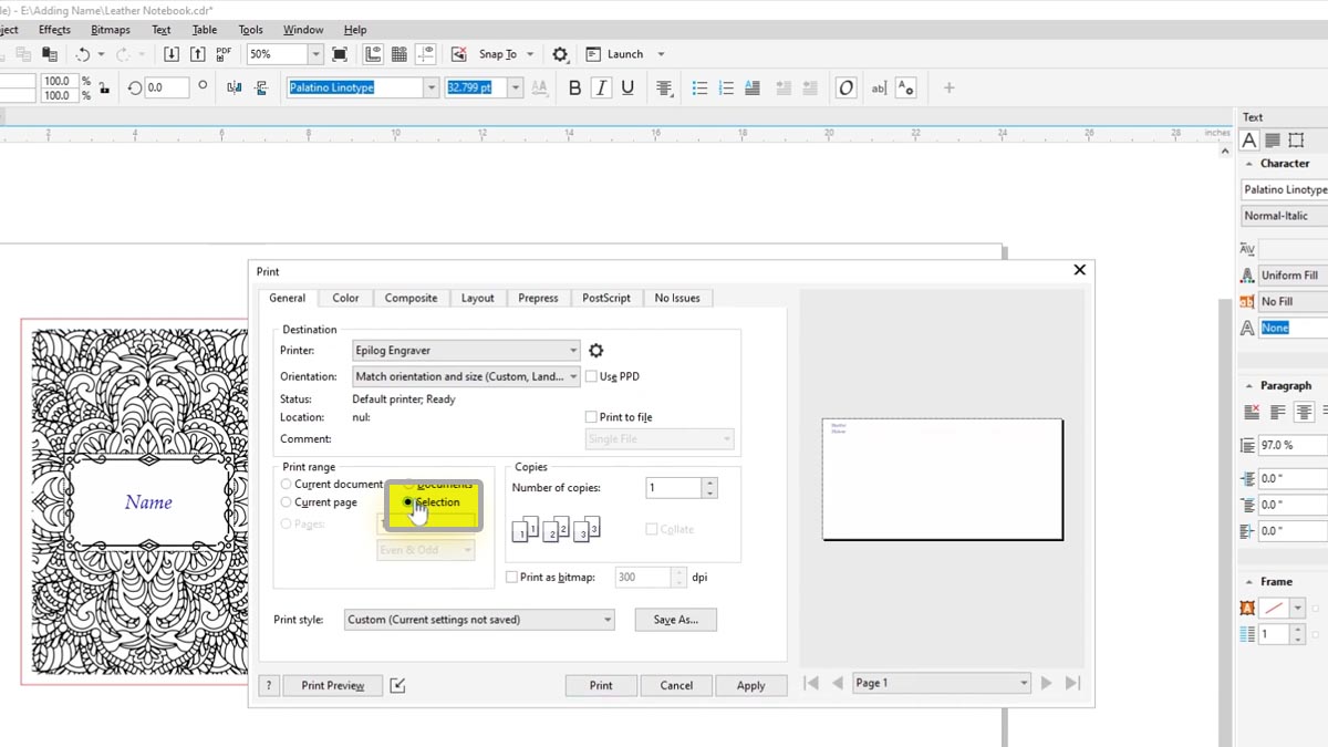 Choose Selection Only choose selection only