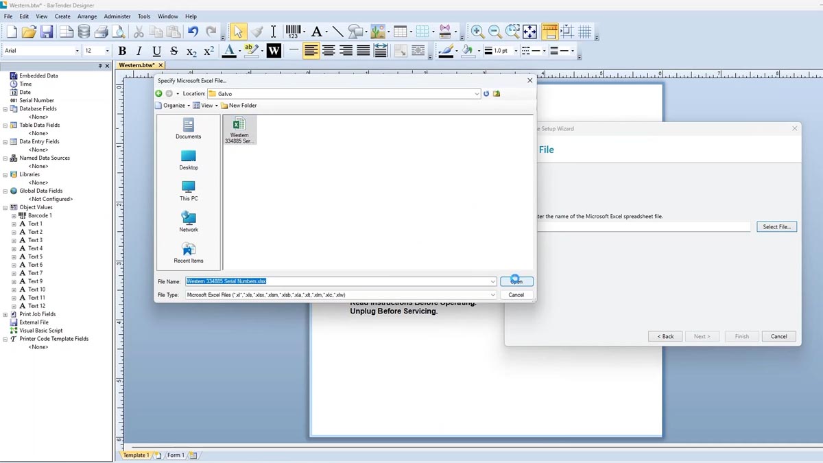Select the File Select the file