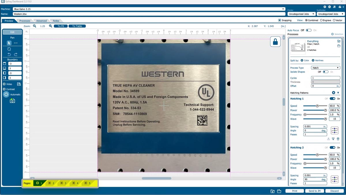 Five Tabs Five tabs for the five serial tags