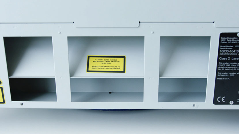 Removing the bottom back panel gives you easy access to clean the exhaust area. The interior of the exhaust panel of the machine.