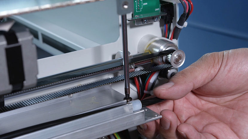 Install the white nylon fastener. Installing the air assist tube fastener.